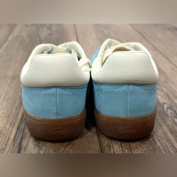 Lacoste Women’s Baseshot Translucent Sole Sneakers Blue Suede US 6.5 - Picture 9 of 12